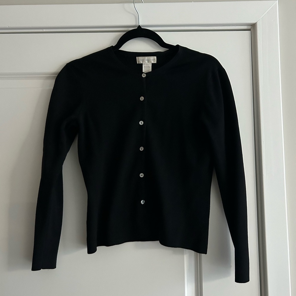 Vintage Black Button-Up Cardigan